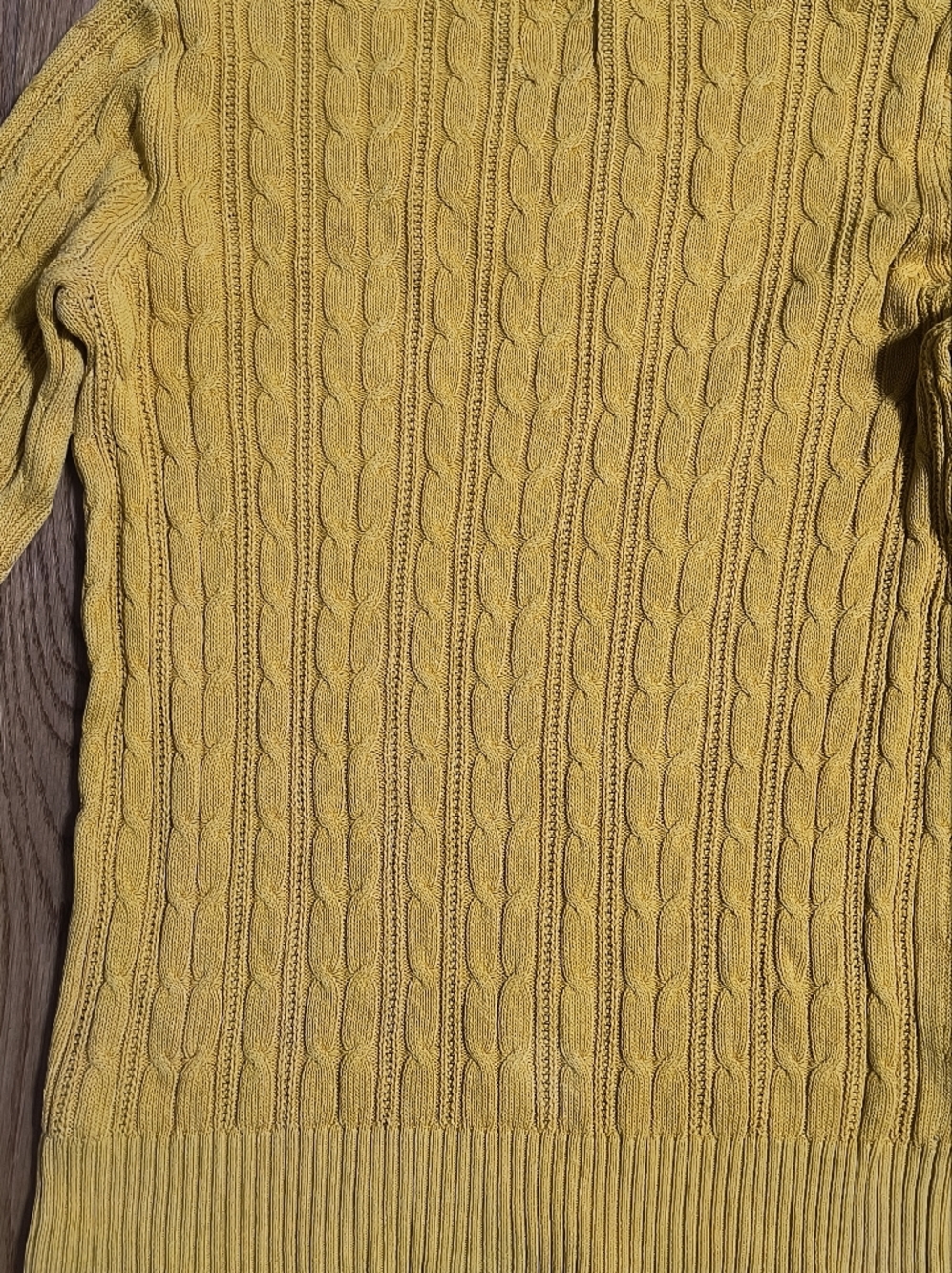 3/$10⭐ St. John's Bay Cable Knit Sweater, Yellow, Women's Small - Picture 11 of 13